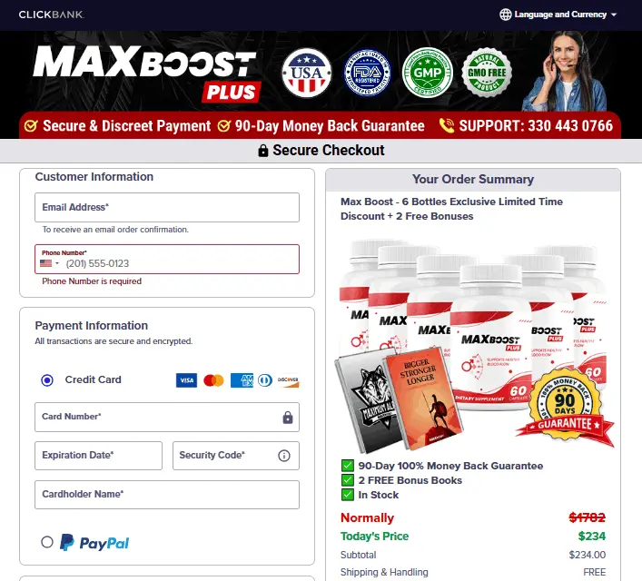 Max Boost Plus Order